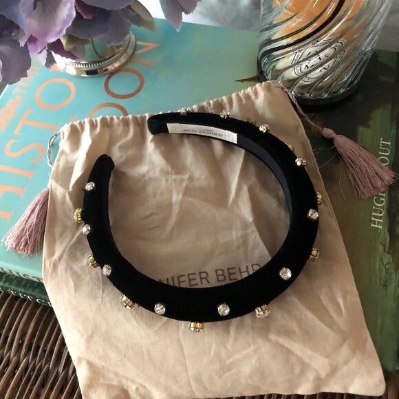 NEW Jennifer Behr Joy Velvet Crystal Embellished Headband main image 8